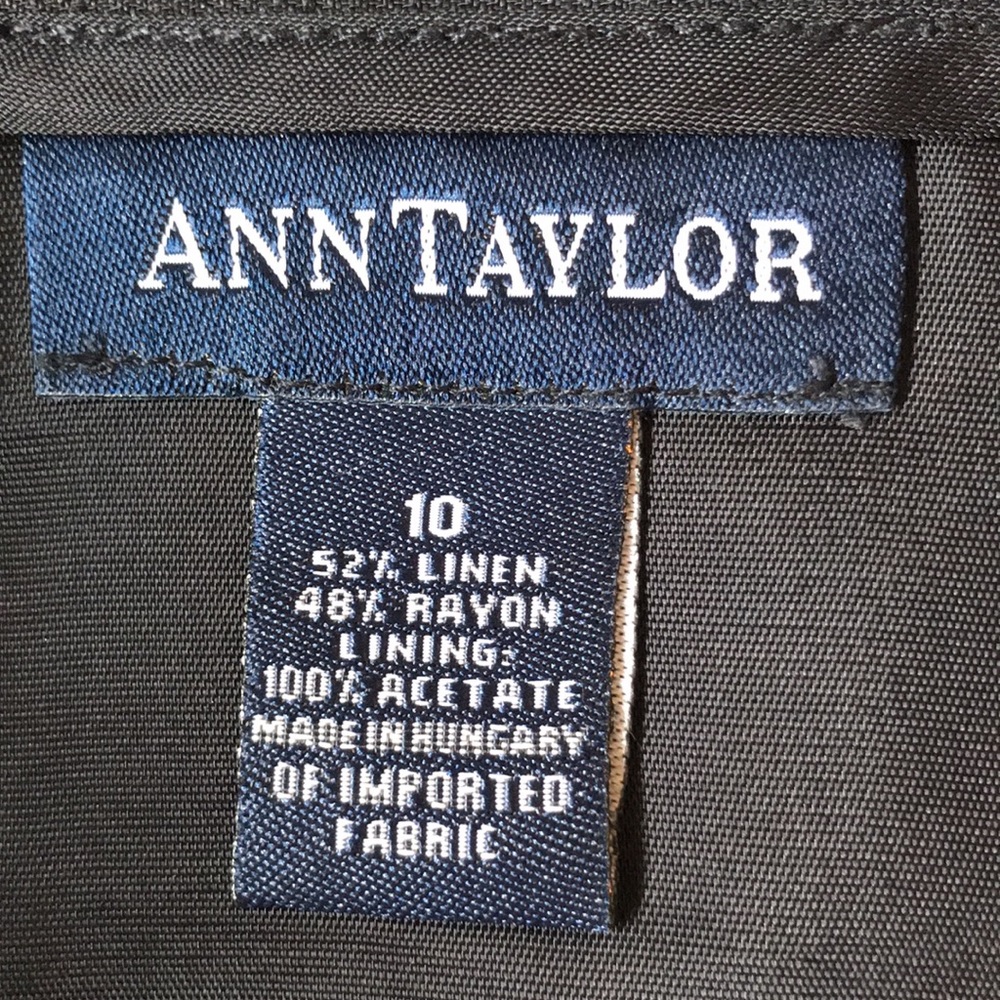 Ann Taylor deep blue linen/rayon lined buttoned wrap skirt EUC - Picture 2 of 7